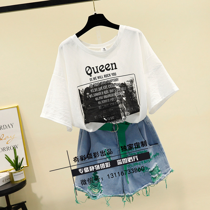 Women's clothes shooting photography T-shirt shirt suit yellow underneath men's clothes shooting pavement