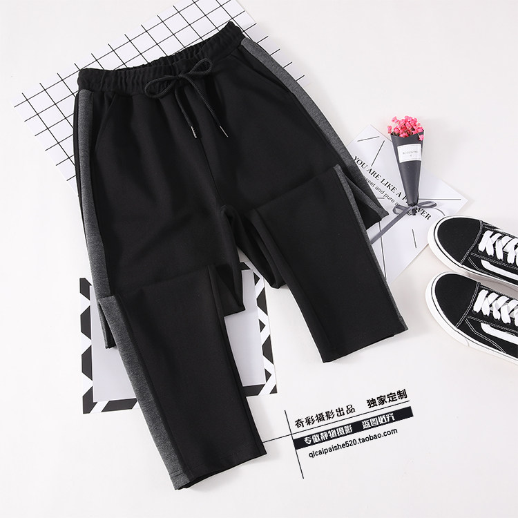 Women's Clothing Tiled Casual Pants Hanging for Children's Costume Men White Bottom Cutout of Japan-ROK Jeans Clothing Jingi Photography