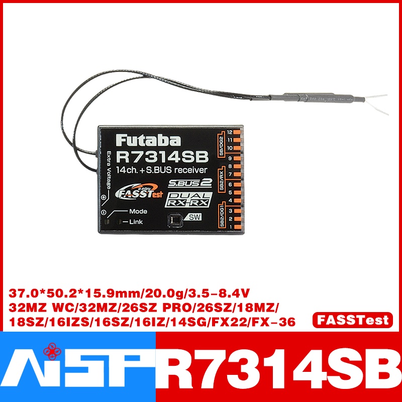 【Receiver】R7314Sb/Sbus/Fasstest/2.4Ghz /Futaba