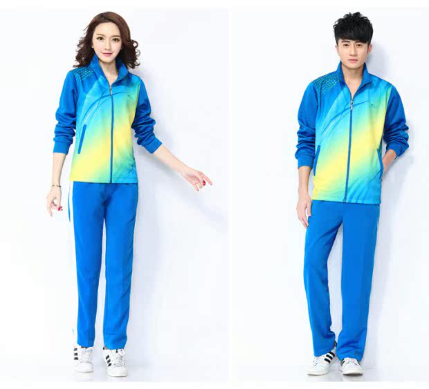 Jinguan mùa xuân và mùa thu trang phục thể thao nam và nữ màu đỏ tay dài cặp vợ chồng trung niên Jiamusi Aerobics Square Dance Dress Set bộ thể thao uniqlo nam mùa đông