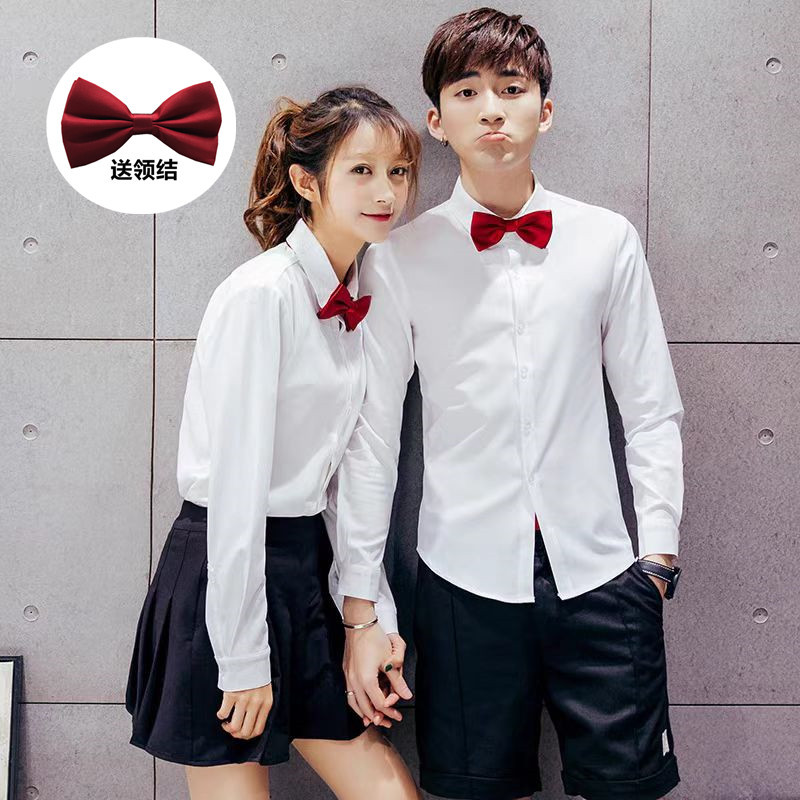 White Shirts for Men and Women, Choir Performance Costumes, Junior High School Students' Recitation Shirts, High School Sports Meeting Class Uniforms, Trendy
