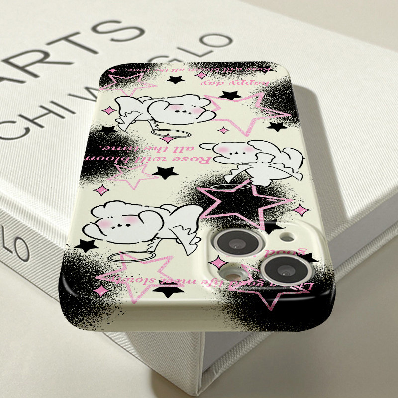 Splash Ink Circle Flying Dog Phone Case For Mobile Protection_voghion.com
