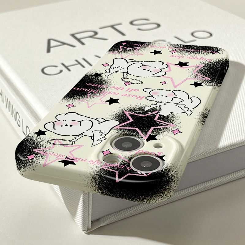 Splash Ink Circle Flying Dog Phone Case For Mobile Protection_voghion.com