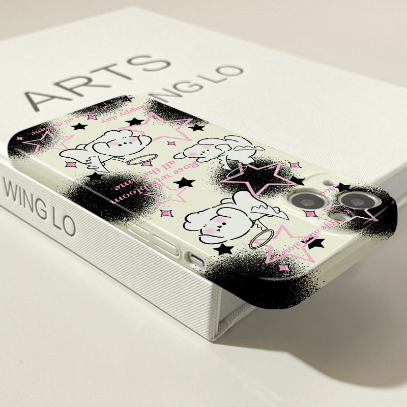 Splash Ink Circle Flying Dog Phone Case For Mobile Protection_voghion.com