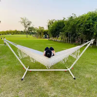 Outdoor bracket hammock swing anti-mosquito indoor leisure double camping portable adult cradle anti-rollover recliner