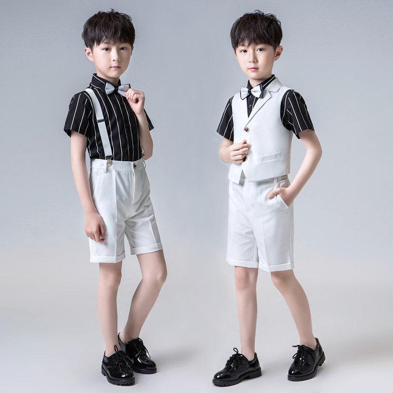 2022 New Children Suits Suit Summer Boy Flowers Boy Gown Boy Little West Suit 61 to host the piano Out of service
