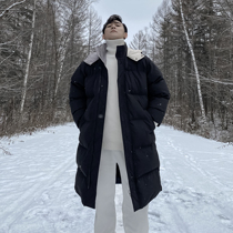 (VERA MENS) Korean ins loose casual long bread cotton padded jacket thick hooded coat trend man
