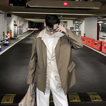 (VERA KANE) premium net red shirt collar stitching design casual loose fake two-piece suit jacket tide