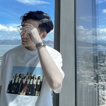 (VERA KANE) South Korea ins summer loose casual Joker figure printed round neck short sleeve T-shirt hipster