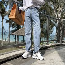 (VERA KANE) South Korea ins retro harbor wind loose casual street denim straight wide leg trousers trendo