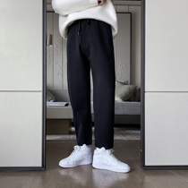 (VERA men) South Korea ins loose straight wide legs loose waist woolen casual little leggy pants tide man