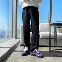 (VERA men) South Korea winter leisure sports wild solid color elastic waist straight tube loose trousers tide man
