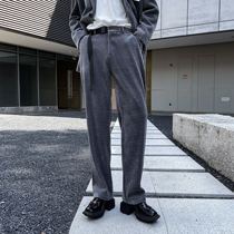 (VERA KANE) Korean ins personality belt design casual loose straight tube wide legs hanging pants tide man