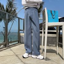 (VERA KANE) Korean ins draped straight wide legs loose solid color senior niche Joker trousers Trado man