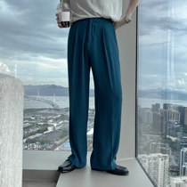 (VERA KANE) South Korea ins minimalist casual wild solid color drape loose straight leg wide leg trousers trendo