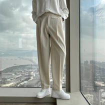 (VERA KANE) Korean spring and summer ins hanging loose straight wide legs casual solid color Tide pants men