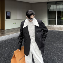 (VERA KANE) Korea ins premium sense stitching lapels long sleeves casual loose suit jacket trend men