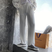  (VERA MENS)Korean straight loose sweatpants mens white casual pants wide-leg pants hanging sweatpants