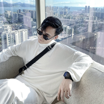 (VERA KANE) Korean ins autumn round neck simple loose solid color casual versatile base T-shirt trend men