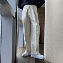 (VERA men) Korea autumn and winter Joker simple stripes loose straight legs wide legs casual trousers trend men