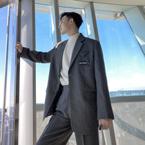  (VERA MENS)Korean loose and casual mens ins design sense high-end gray casual suit 2-piece suit trend