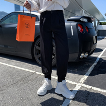  (VERA MENS)pants mens drawstring feet Korean autumn loose trend wild super fire cec straight wide leg pants