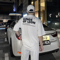 (VERA KANE) Korean ins summer loose casual letter half-sleeve retro portrait print T-shirt trendy man