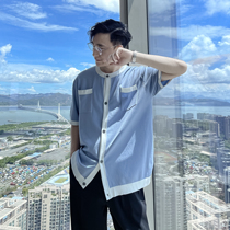 (VERA KANE) Korea chic summer breeze temperament couple round neck niche short sleeve cardigan T-shirt tide