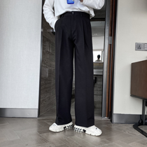 (VERA KANE) South Korea ins loose straight wide legs hanging feeling solid color Net red casual Joker pants tide man