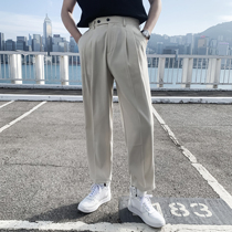  (VERA spot)Spring trend ins super good-looking solid color loose casual trousers Korean trend pants men