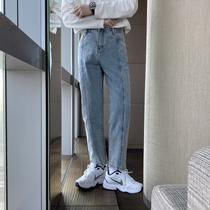 (VERA KANE) South Korea ins loose straight wide legs wide legs Hong Kong style classic denim casual Joker trousers trendo