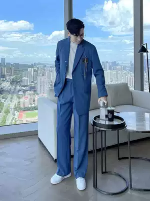 (VERA KANE) South Korea ins advanced fried street chain loose suit straight wide leg trousers two tide