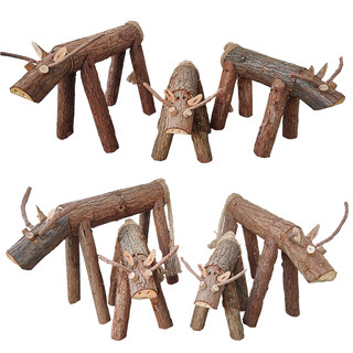 木制小神牛创意小牛木偶木头道具网红橱窗服装展示原木装饰工艺品