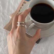 Xinzi with opening letter H ring whole body 925 sterling silver personality simple Korean ring girl exquisite ring