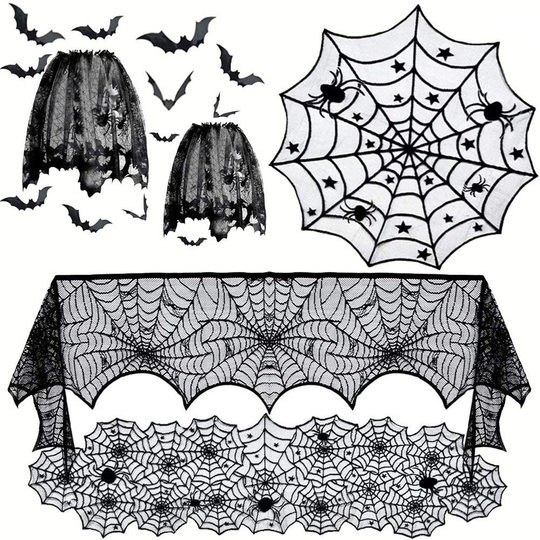 Halloween lace tablecloth table flag door curtain decoration