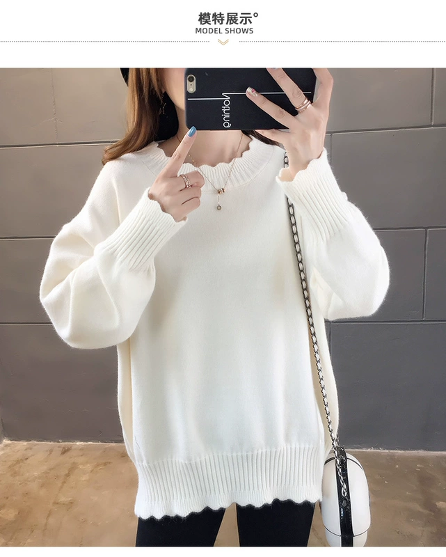 Áo len nữ 2019 mới dành cho nữ phiên bản Hàn Quốc của mùa thu thời trang mùa đông dày bộ áo len lỏng mùa xuân và mùa thu thủy triều - Áo len
