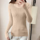 Round neck knitted bottoming shirt for women 2024 new spring and autumn inner short top versatile tight pullover sweater