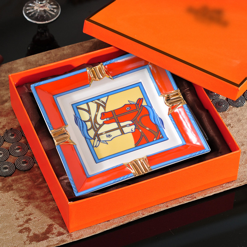 Cigar h ceramic cigarette ashtray high-end large caliber creative home personality trend ktv office round simplicity