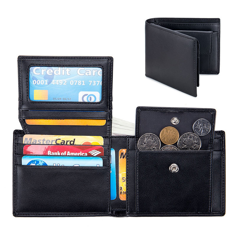 Genuine Leather Men's Short Wallet New Soft Cowhide 70% off Wallet Men's Rfid Cross-Border Multi-Functional Retro Wallet