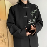 Куртка, наплечники, осенний самолет, с вышивкой, китайский стиль, изысканный стиль