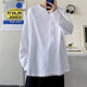 Solid color long-sleeved t-shirt boys trendy brand autumn Korean version loose all-match trend ins couple models bottoming shirt top clothes