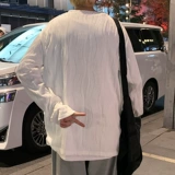 Демисезонный лонгслив с круглым воротником для отдыха, свободный крой