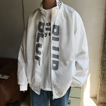 Mens coat 2021 Hong Kong style Autumn New Korean fashion print jacket loose student American casual top