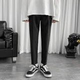 Брендовый костюм, трендовые демисезонные штаны, в корейском стиле, свободный прямой крой