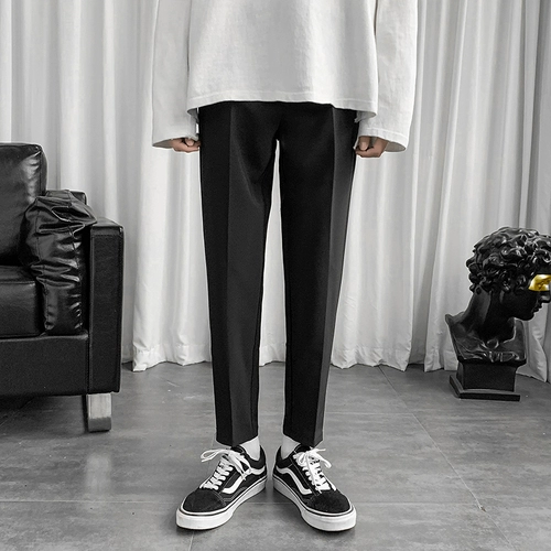 Брендовый костюм, трендовые демисезонные штаны, в корейском стиле, свободный прямой крой