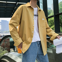 Shirt long sleeve summer 2021 New loose male student shirt Korean trend casual handsome harbor style thin coat