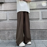 Маленькие мужские костюмные брюки в японском стиле с драпировкой и без глажки, легкие и изысканные, широкие брюки с трехмерным кроем и широкими штанинами до пола.