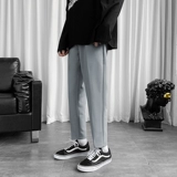 Брендовый костюм, трендовые демисезонные штаны, в корейском стиле, свободный прямой крой