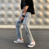 Летние прямые свободные джинсы, дизайнерские штаны, свободный прямой крой, тренд сезона