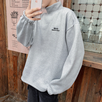 2021 Spring and Autumn New Men Super Fire ins solid color sweater Korean loose bf wild student casual coat